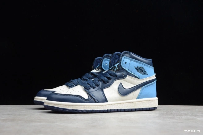 Air Jordan 1 Kids Blue (555088-140) University Obsidian 0706